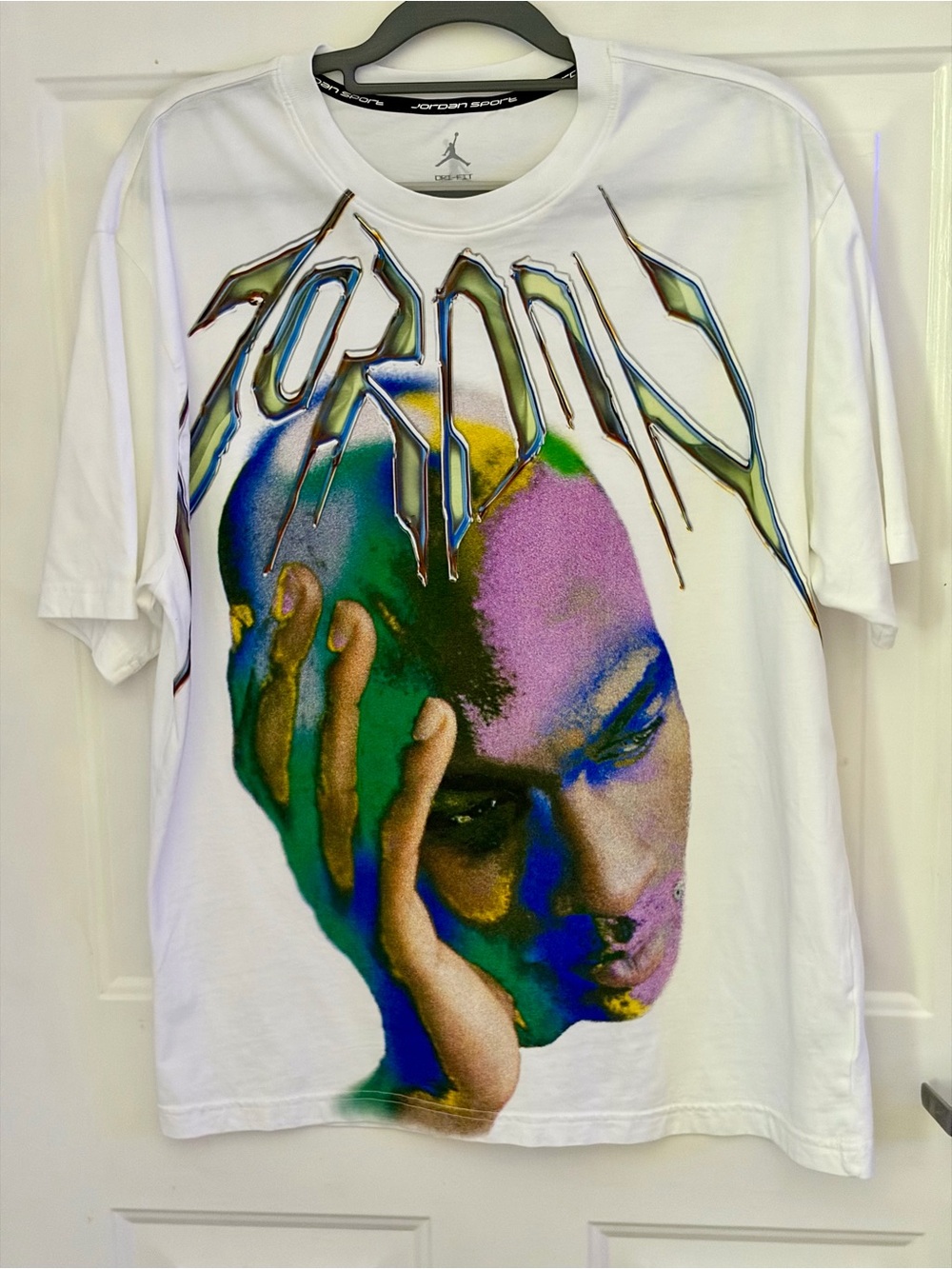 Jordan Men’s Graphic Tee in White with Multicolor Face Print